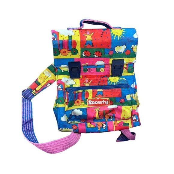 RARE Beautiful Vintage 90s SCOUTY Dolly/ Clifford and curious George style Bag B - Picture 1 of 8